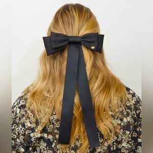 NWT LeLe Sadoughi Women’s Jet Jane Hair Bow Barrett in Black.